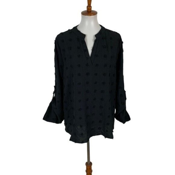 Blooming Jelly Black Blouse XXL Long Sleeve Flowy Boho Chic - Picture 1 of 6